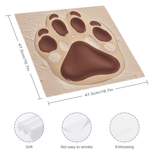 Servilletas de Tela con Estampa de Huella de Perro 4 Piezas miniatura 2