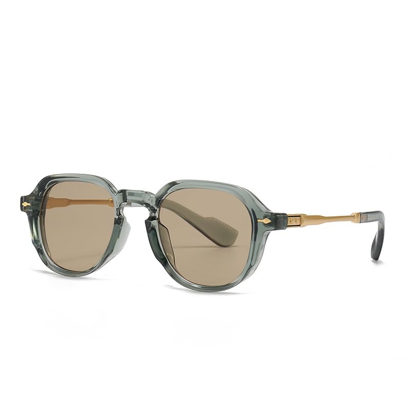 Image of Oval Sunglasses for Women - Rivet Detail Gradient Shades Protection, Vintage-Inspired Fashion Eyewear, Chic Sun Glasses