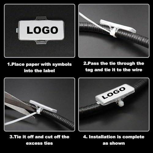 RXKFIGX 50 Pieces Transparent Cable Labels and 50 Pieces White Cable Ties Box of Cable Tags Cable Labels Cable Identification Tags for Cable Management and Identification - Image 2