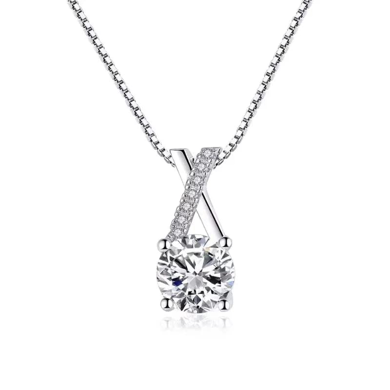Collier ras du cou MOCHAMIK en argent s925 avec pendentif en zircon