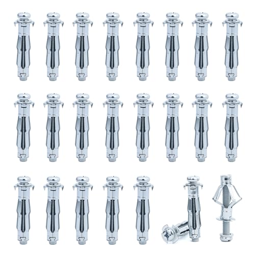 21 tacos para cavidades de metal galvanizado, M8 x 52 mm, expansión, tuercas huecas, fijaciones finas para fijaciones en placas de yeso