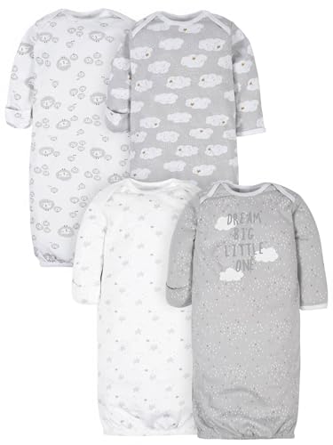 Image of Gerber Unisex Baby 4-Pack Sleeper Gown