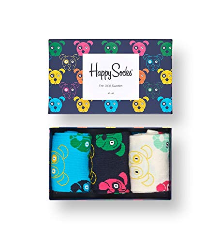 Happy Socks 3-Pack Dog Box, Socks for Men and Women, Multicolor (9-11Y) Happy Socks 3-Pack Dog Box, Socks for Men and Women, Multicolor (9-11Y)