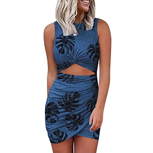 MICKURY Sommerkleid Damen sexy,spaghettiträger Kleid,figurbetontes...