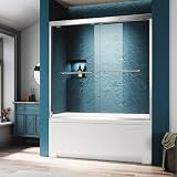 Puertas corredizas para bañera, puertas de bañera sin marco con acero inoxidable