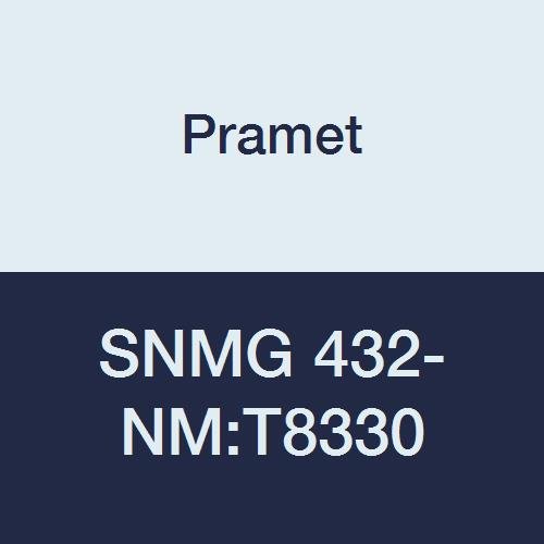 SNMG 432-NM:T8330 Carbide Multi-Material (P30,M25,K30) Indexable Turning Insert, Negative, Finishing-Semi Roughing, 0.031" Radius, PVD, 90 Degree Square, Gold (Pack of 10)
