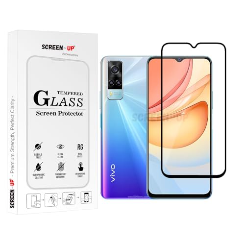 Image of ScreenUp Tempered Glass For vivo Y33 - Ultra Clear, 9H Scratch Resistant, Full Coverage, Easy Install Screen Protector