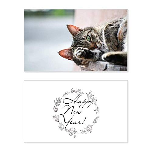 Tarjeta de gato animal para Año Nuevo, ideal para enviar bendiciones en fiestas