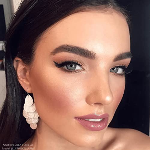 Mirenesse Marble Mineral Blush Face Powder, Baked Mineral Powder Blush & Highlighter, Natural Glow Finish, Soft Velvet Texture, Vegan & Toxin Free, 1 Paros Pink 0.42Oz #TOP4