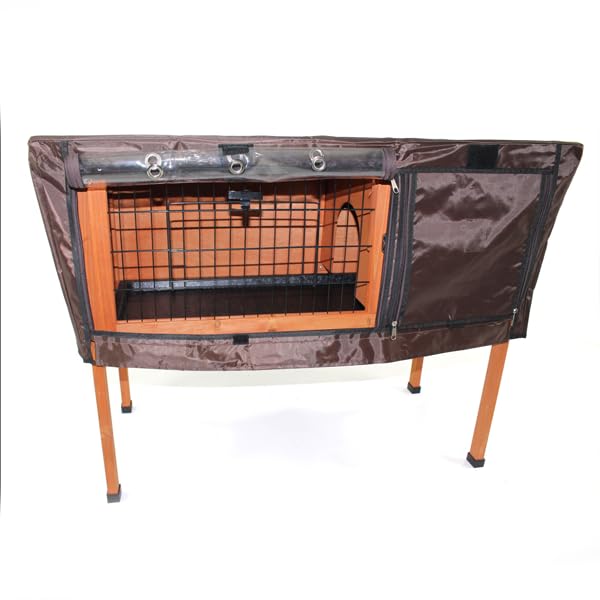 Actiaspet Wooden Rabbit & Guinea Pig Hutches with Optional Waterproof Cover (Wood, Single Tier - 3ft + Cover)