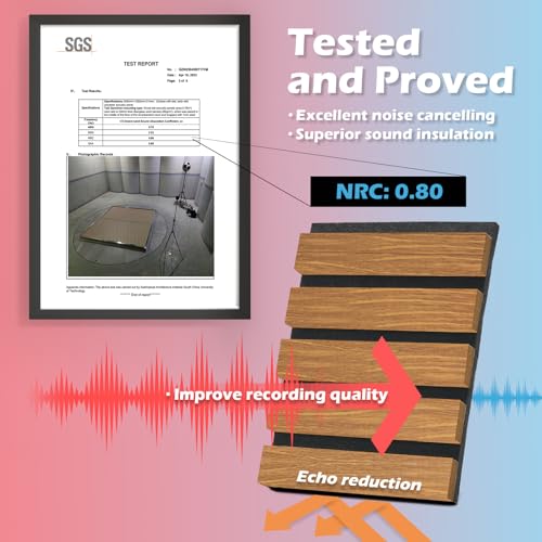 Image of Art3d 48 x 24 Inch 3D Fluted Soundproof Wood Slat Wall Panel, 2-Pack, Teak