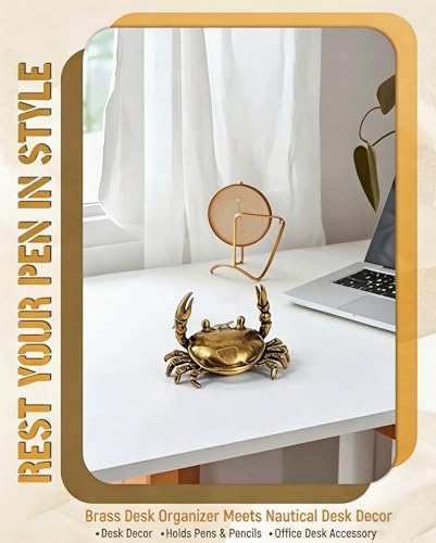 Image of Crab Pen Holder, Cute Pen Stand for Study Table, Desk Accessories for Office and Home Use,Suitable for keeping pens and pencils organized while adding decorative appeal to your study table essentials