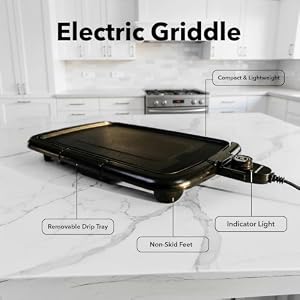 OVENTE Electric Griddle with 16 x 10 Inch Non-Stick Plate, Black GD1610B — photo 3 of 6