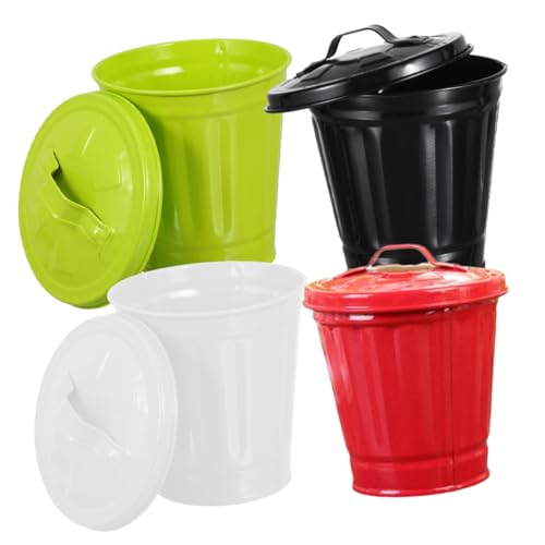 Conjunto de 4 canecas de basura con tapa para cocina miniatura 1