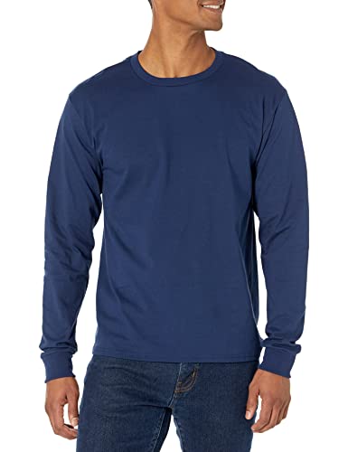 Image of Hanes Men's Beefy Long Sleeve Shirt, 1 or 2 Pack
