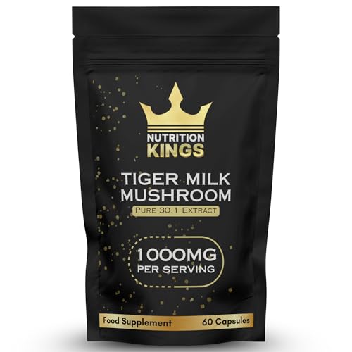 Tiger Milk Mushroom – Lung & Immune Support Supplement – Vegan Herbal Blend with Functional Mushrooms – 60 Vegan Capsules – by Nutrition Kings