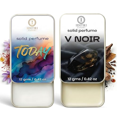 Image of Solid Perfume |V Noir&Today Alcohol Free Wax Perfume Balm, Long Lasting | Pocket Tin 12g, Pack Of 2| Non Greasy Smooth Glide, Travel Friendly Men And Women