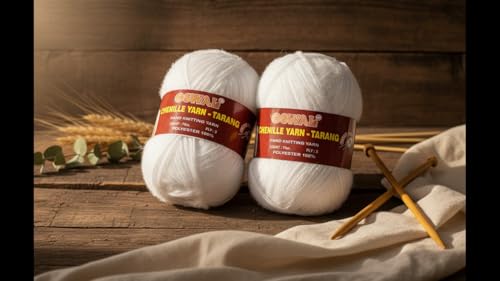 Image of M.G Knitting Wool Yarn, Soft Fancy Feather Wool White 400 GMS Best Used with Knitting Needles, Soft Fancy Wool-FB Art-HEJ