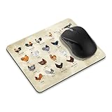 WIRESTER Non-Slip Rectangle Mousepad, Chicken Rooster Breeds Mouse Pad for Home, Office and Gaming Desk