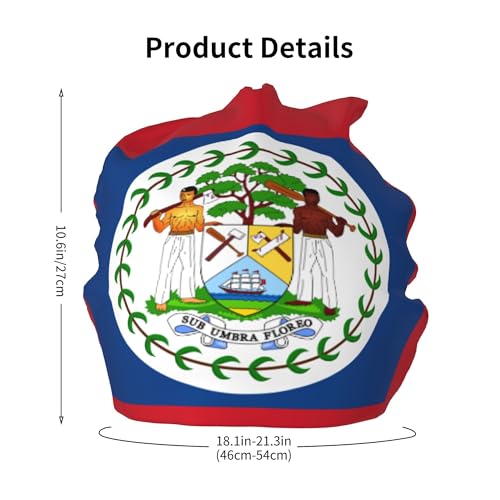 Flag of Belize Children Hip Hop Knitted Hat Kids Elastic Leisure Knit Cap Warm Sleep Beanies Black2