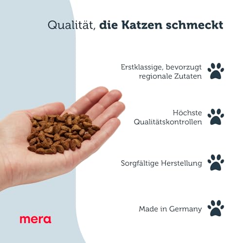 MERA Finest fit Senior 8+, Katzenfutter trocken für ältere Katzen ab 8 Jahren, Trockenfutter aus frischem Geflügel und Reis, gesundes Futter mit Glucosamin, ohne Zucker 1,5 kg
