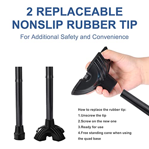 Masyn Folding Walking Cane, 5-Level Height Adjustable Walking Stick With 2 Replaceable Nonslip Rubber Tip, Portable Hand Walking Stick With Ergonomic T-Handle, Balancing Mobility Aids For Men/Women #TOP2