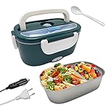[Diseño elegante y portátil] - El tamaño de la caja de almuerzo es: 23.5x11x17.5cm / 9.3x4.3x6.9inch con una bandeja de capacidad de 1.5L herméticamente sellada y sin fugas; Con una apariencia moderna y un asa portátil para que pueda llevar la comida a todas partes. Y el diseño impermeable del puerto de conexión puede mantenerlo alejado del agua mientras no se calienta, muy seguro.