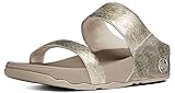 FitFlop Women's Lulu Metallic Snake Slide Dress Sandal, Pale Gold, 9 M US