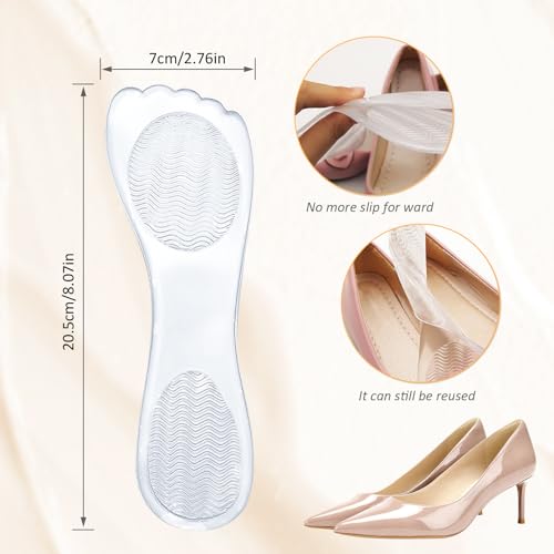 Image of 2 Pairs Gel Insoles for Women, 3 /4 Comfort Insoles Shoe Pads Invisible, Non-Slip and Self-Adhesive Cushion Insoles for Pump Heels Shoes Sandals Flats