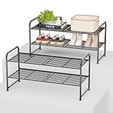 -SUFAUY - Zapatero de 2 niveles, color negro