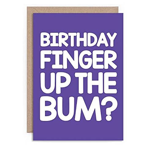 Birthday Card Funny Boyfriend Girlfriend Husband Wife Friend Gay Greeting Humour For Him Her Joke LOL FINGER UP THE BUM? Cover