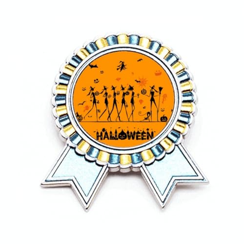 Broche Halloween sorcière en métal taille M à offrir pour les fêtes