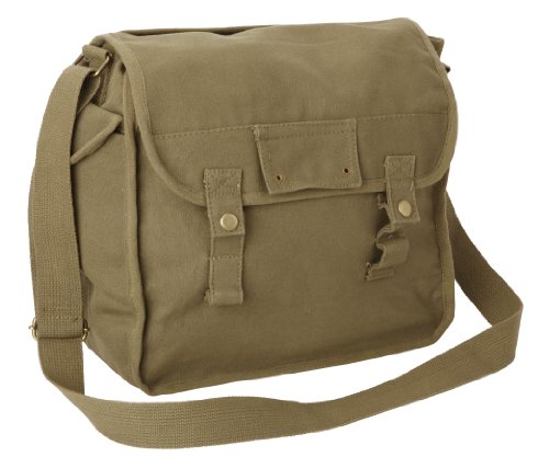 Borsa a tracolla capiente in tela di cotone Beige