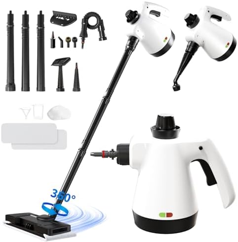 Steam Mop, Detachable Steam Cleaner 16-in-1 Lightweight Handheld ...