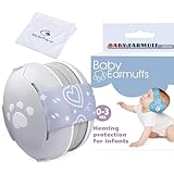 [JITIFAZH] ﻿防音イヤーマフ 3-36ヶ月の赤ちゃん用 軽量 コンパクト 折り畳め 弾性ヘッドバンド 調整可能 携帯しやすい 聴覚過敏 安眠 柔らかいヘッドフォン 旅行 睡眠 収納ポーチ付き (グレー)