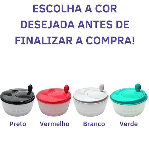 Seca Salada Centrífuga Plástico 5 Litros Manivela (Vermelho)