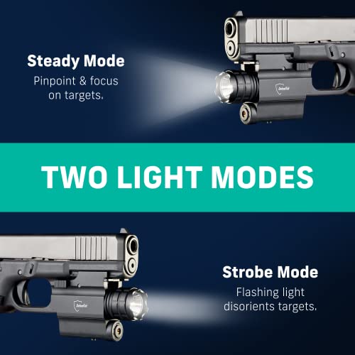Defendtek Gun Flashlights - Rechargeable, Rail-Mounted Flashlight And Red Laser Light Combo For Shotgun, Pistol And Handgun - Gun Accessories & Weapons - Dt-M2﻿ #TOP4