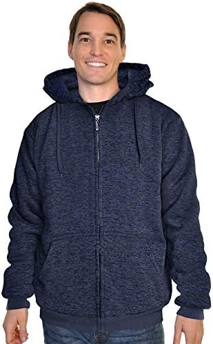 Espada Menswear Full-Zip Sherpa-Lined Hoodie Jacket, ZCH69_NVY_M