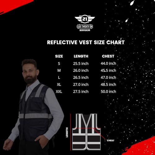 Image of CLUB TWENTY ONE Unisex-adult Polyester And Mesh Reflective Casual Style Jacket With Strips Or Tape (Navy Blue, 2X-Large)