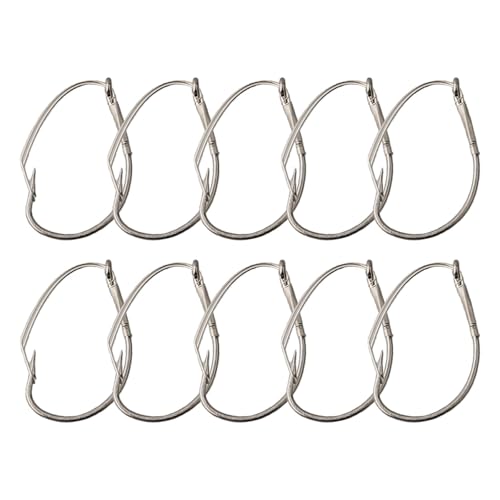 Gettimore Anzuelos de pesca Wacky Rig de acero de alto carbono, sin malas hierbas, anzuelos anchos de gusanos y cebos de lubina, paquete de 10, tamaños 2/0 a 4#