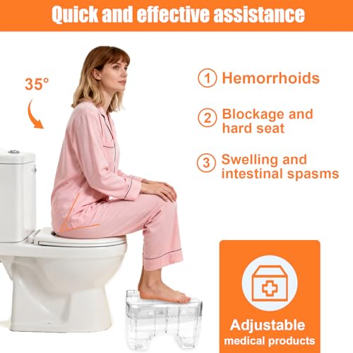 Junrvivy Toilettenhocker Erwachsene, Abnehmbar WC Hocker Erwachsener 17.5 cm Höhe, rutschfest Squatty Potty rutschfest & platzsparend für bessere Darmgesundheit