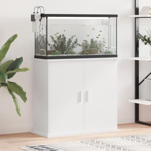 Homgoday Casa Mobilia Ständer für Aquarien, weiß, 81 x 36 x 73 cm, aus mehrschichtigem Holz, Möbel für Haus und Innen- und Außenbereich, Wohnzimmer, Schlafzimmer