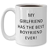 Gifts for Boyfriend Mug Large Coffee Cup Tea - 15oz White Ceramic - Valentines Day Anniversary Monthsary Dating Couples from Girlfriend Funny Cute Gag Idea Recognition Award Reward - My Bestt Ever