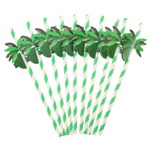 Pitillos de papel desechables tropicales 50 pcs verde miniatura 1