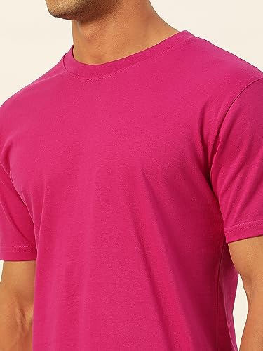 Image of Solid Soft Cloth Round Neck Cotton Relaxed Fit T Shirt