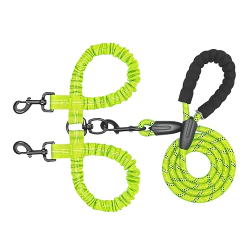 小さな犬のためのトレーニングロープ、犬の牽引ロープ - 2 in1子犬牽引ベルト,回転調整可能なウォーキングトレーニングリードペットショック吸収バンジーの中程度の大きな犬