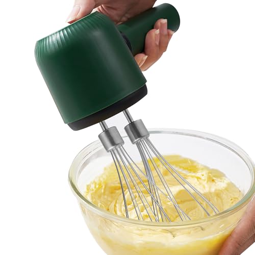 Dopsyesn Batidora Eléctrica De Mano | Amasadora de Doble Cabezal,Batidora De Mano Eléctrica Con 3 Velocidades Ajustables Recargable Por USB Herramienta De Cocina Para Batir Y Mezclar