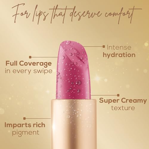 Image of RENEE H2O Hydrating Creme Lipstick - Pink Shower, Super Glossy, Lightweight, Non-drying & Hydrating, Easy Glides Formula with Intense Pigment, Shea Butter, Hyaluronic Acid, Jojoba Oil Infused