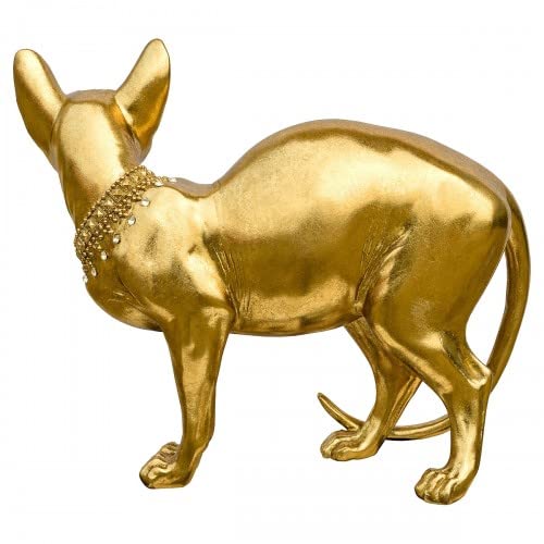 Statuette Chat Sphynx Doré - Décoration Cristal