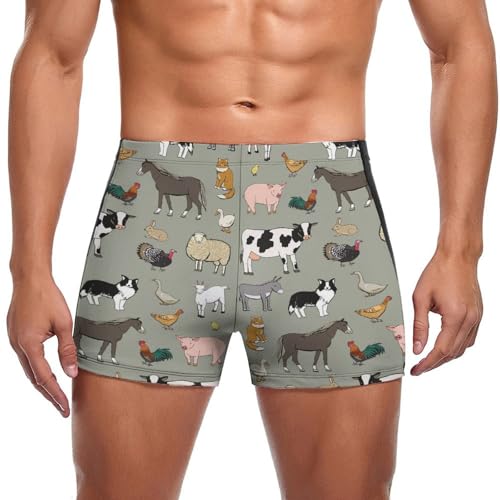 Maillot de bain homme slip short de bain boxer natation imprimé animaux